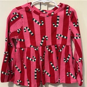 Old Navy Brand Candy Cane Patterned Kids Shirt and Pant Set